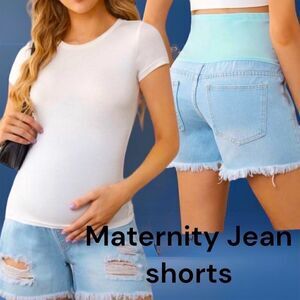 2 pair Maternity Jean shorts l Light denim l Dark denim daisy l XXL l EUC